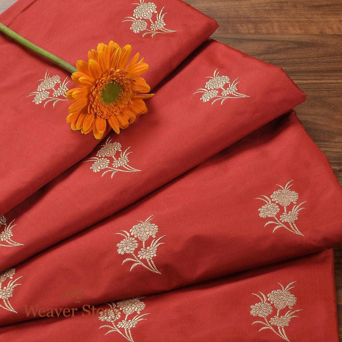 Handloom_Brick_Red_Kadhwa_Boota_Fabric_WeaverStory_01