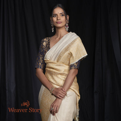 Handwoven_Plain_Tusser_Georgette_Saree_with_Heavy_Border_WeaverStory_01