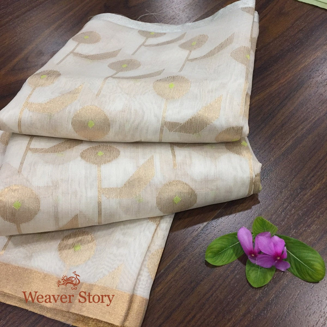 Handloom_Cotton_Silk_Chanderi_Dupatta_in_Offwhite_WeaverStory_01