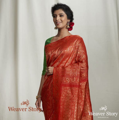 Handloom_Red_Banarasi_Gharchola_Saree_WeaverStory_01