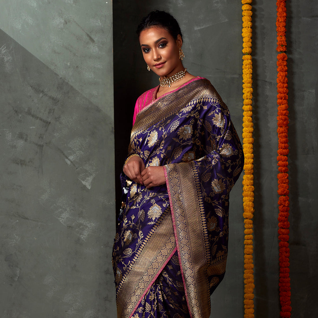 Handwoven_Purple_Kadhwa_Jangla_Saree_WeaverStory_01
