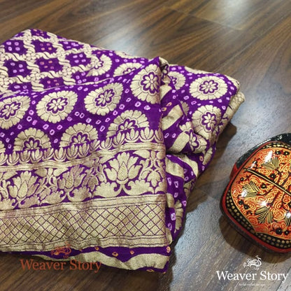 Handwoven_Purple_Bandhej_Dupatta_WeaverStory_01