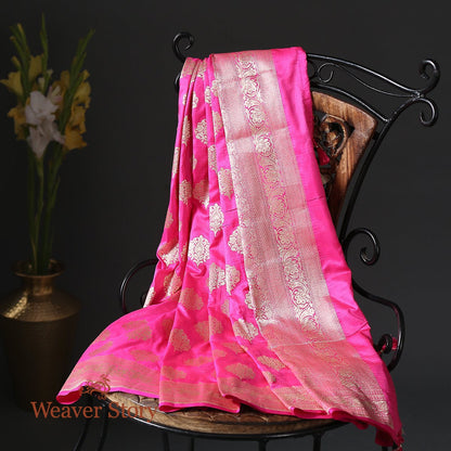 Handloom_Pink_Katan_Silk_Cutwork_Booti_Dupatta_WeaverStory_01