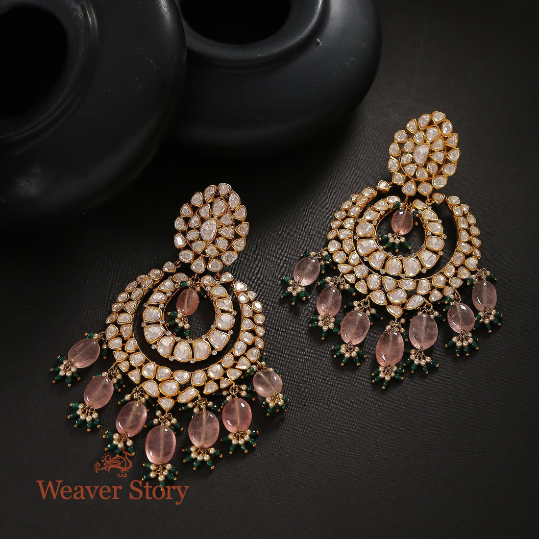 Gulabrani_Chandbala_with_Moissanite_Polki_Crafted_in_Pure_Silver_WeaverStory_01