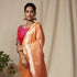 Handwoven_Orange_and_Gold_Dampaj_Weave_Saree_With_Temple_Border_WeaverStory_01