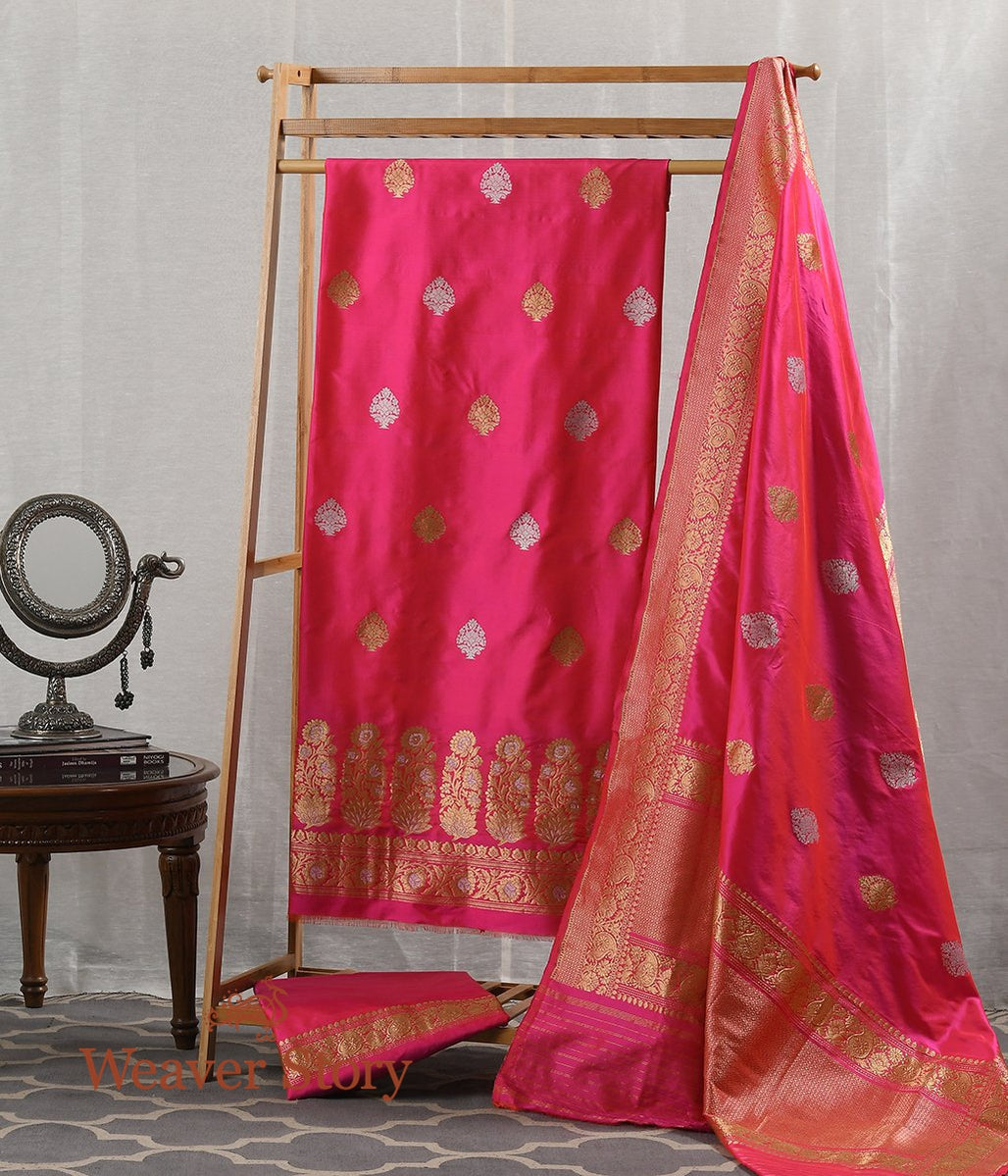 Handwoven_Pink_Floral_Booti_Kadhwa_Suit_Set_WeaverStory_01