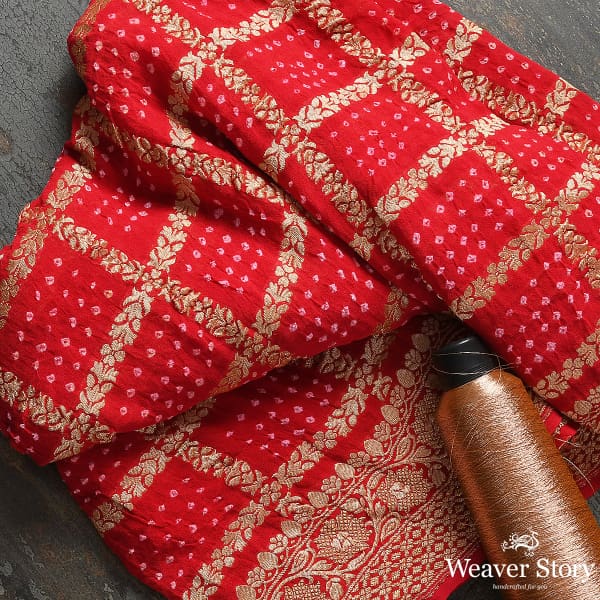 Handwoven_Red_Banarasi_Bandhej_Dupatta_WeaverStory_01