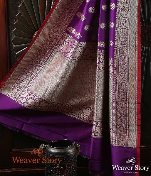 Handwoven_Purple_Katan_Georgette_Dupatta_WeaverStory_01