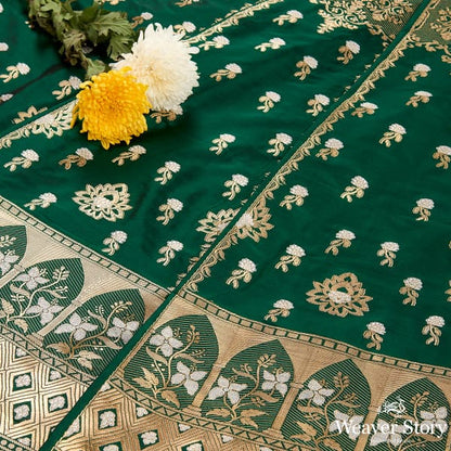 Green_Handloom_Silk_Cutwork_Banarasi_Lehenga_WeaverStory_01