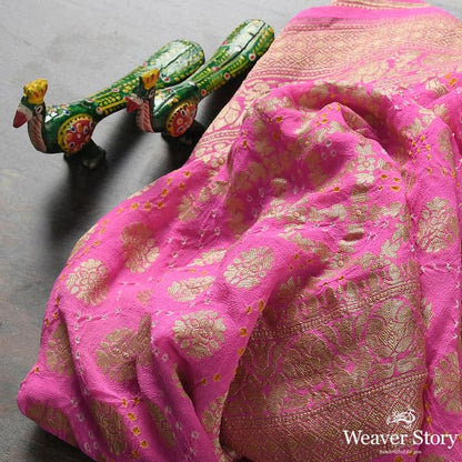 Handwoven_Pink_Banarasi_Bandhej_Dupatta_WeaverStory_01