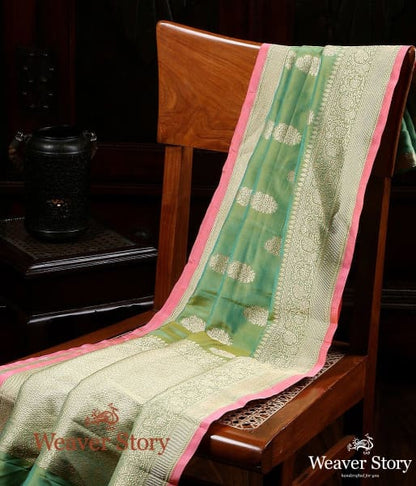 Handwoven_Pista_Green_Katan_Georgette_Dupatta_WeaverStory_01