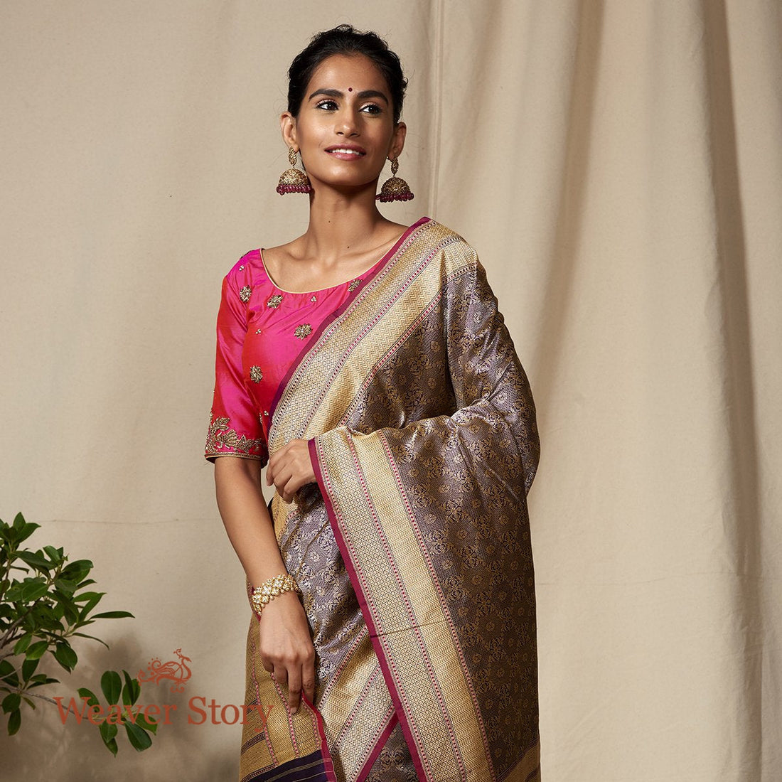 Handloom_Purple_Kimkhab_Banarasi_Saree_with_Wine_Selvedge_WeaverStory_01