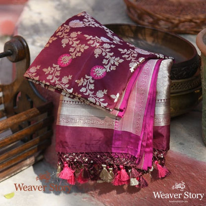 Handwoven_Wine_Meenakari_Jangla_Dupatta_WeaverStory_01