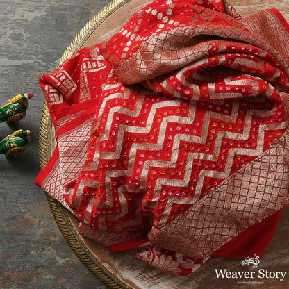 Handwoven_Red_Banarasi_Bandhej_Dupatta_WeaverStory_01