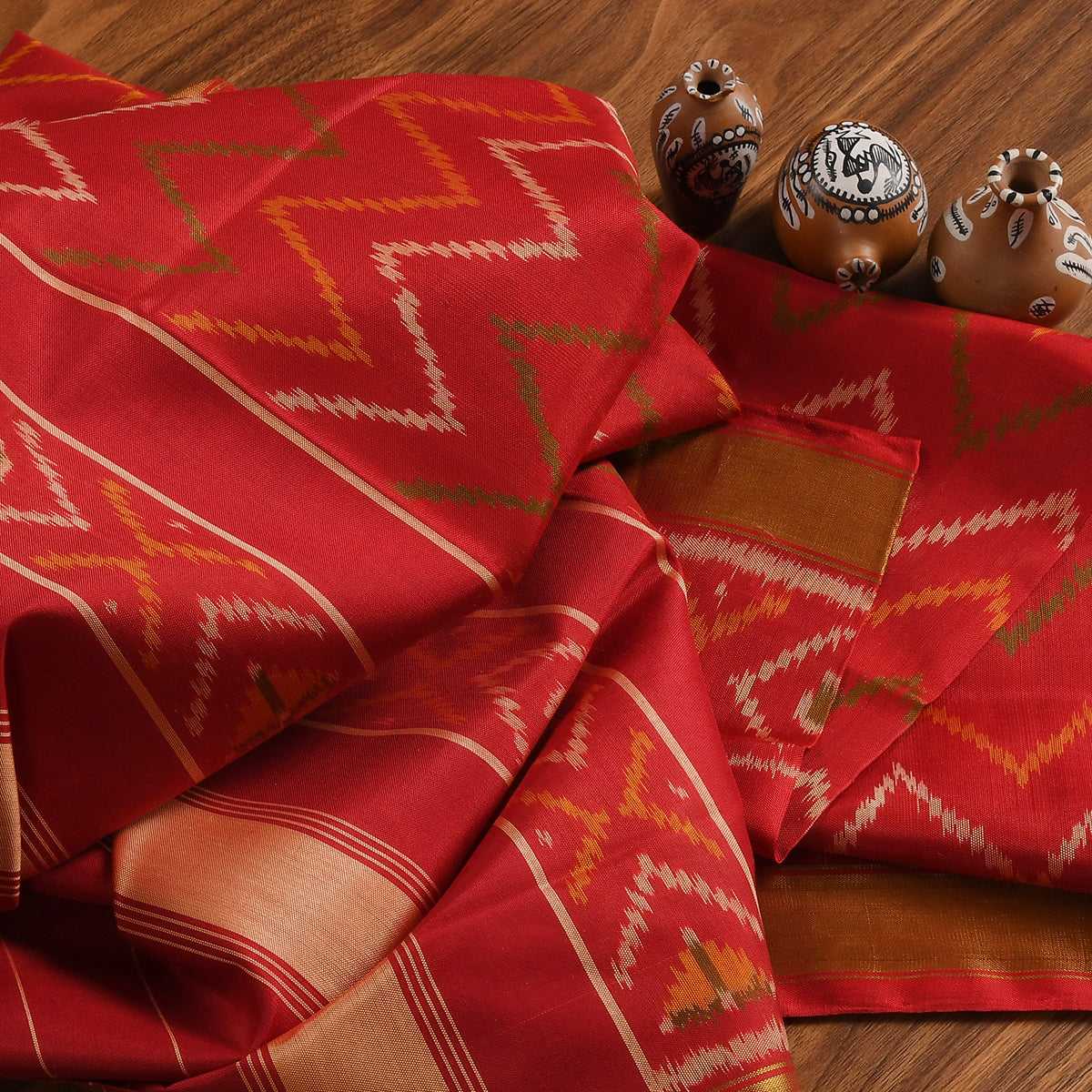 Pakata Pattern Handloom Single Ikat Patola Dupatta – WeaverStory