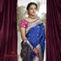 Handwoven_Blue_Floral_Booti_Saree_with_Purple_Brocade_Blouse_WeaverStory_01