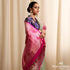 Handwoven_Light_Green_Phulkari_Pattern_Saree_with_Pink_Border_WeaverStory_01