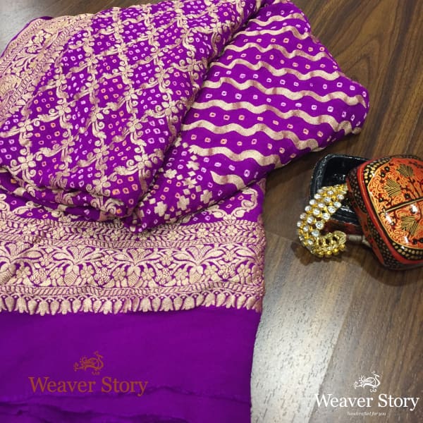 Handwoven_Purple_Bandhej_Dupatta_WeaverStory_01