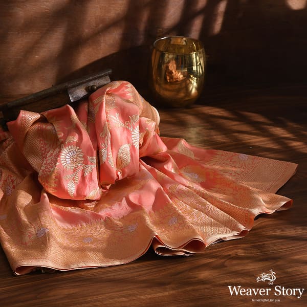 Handwoven_Peach_Kadhwa_Jangla_Dupatta_with_Elaborate_Pallu_WeaverStory_01