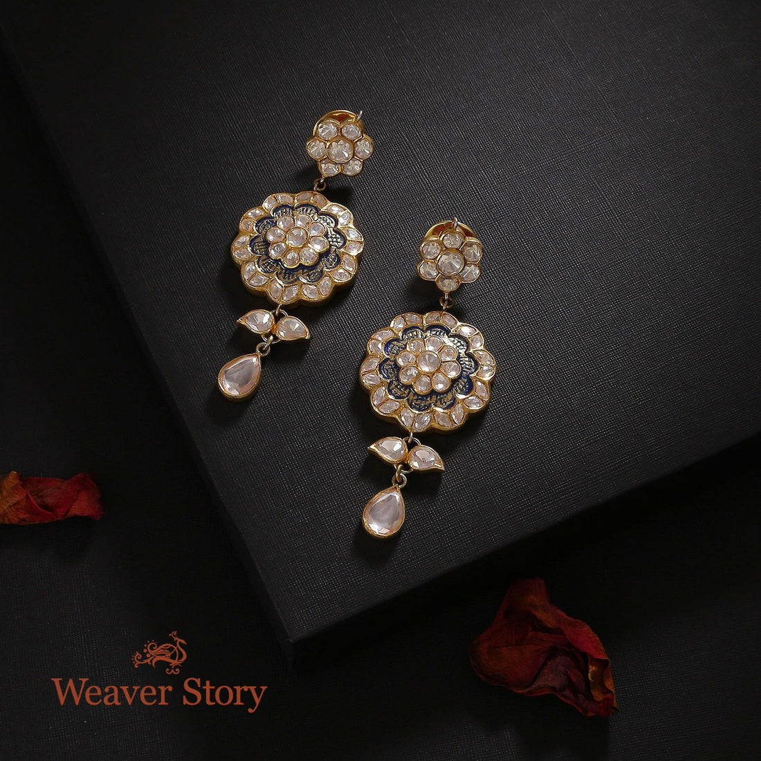 Gulbaksh_Earrings_with_Moissanite_Polki_Crafted_in_Pure_Silver_WeaverStory_01