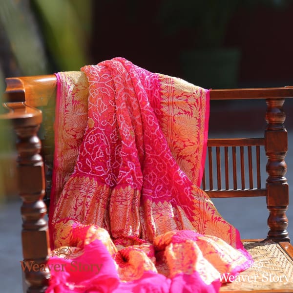 Handwoven_Peach_Pink_Kadhwa_Bandhej_Dupatta_WeaverStory_01