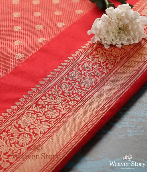 Handloom_Red_Tanchoi_Banarasi_Lehenga_with_Border_WeaverStory_01