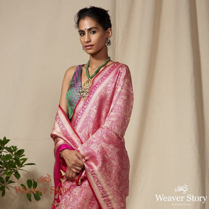 Handwoven_Pink_Banarasi_Shikargah_woven_in_Kimkhab_Weave_WeaverStory_01