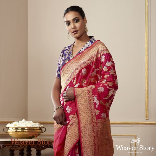 Handwoven_Pink_Dual_Tone_Sona_Rupa_Banarasi_Jangla_WeaverStory_01