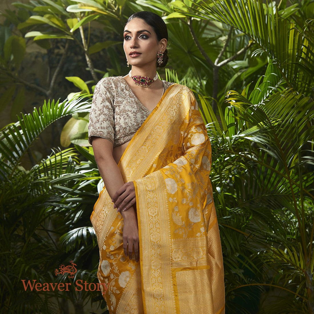 Handloom_Yellow_Sona_Rupa_Kadhwa_Jangla_Saree_WeaverStory_01