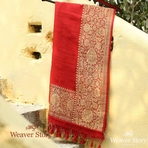 Handwoven_Banarasi_Tusser_Georgette_Dupatta_WeaverStory_01