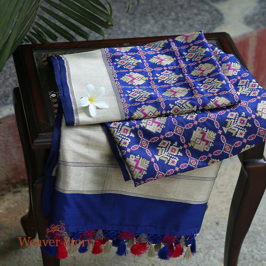 Handloom_Blue_Patola_Dupatta_with_Meenakari_WeaverStory_01