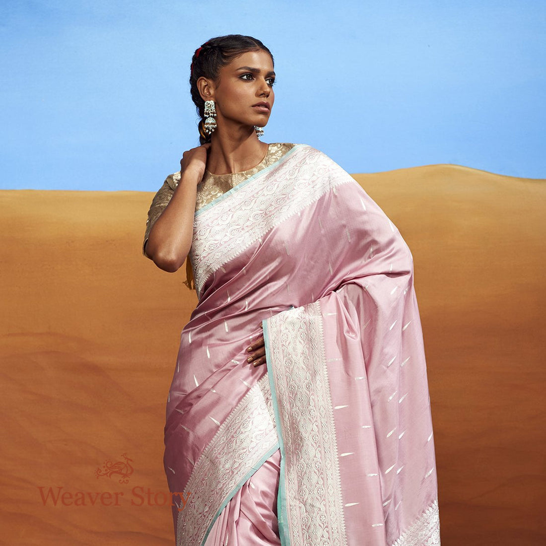 Handwoven_Light_Pink_Kadhwa_Booti_Saree_with_Silver_Zari_WeaverStory_01
