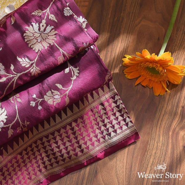 Handwoven_Wine_Banarasi_Cutwork_Jangla_Dupatta_WeaverStory_01