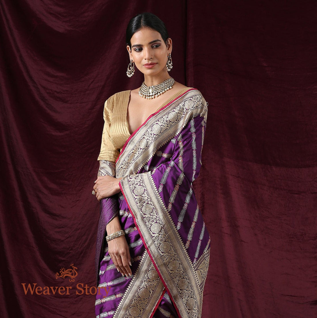Handloom_Purple_Aada_Meenakari_Jangla_Saree_WeaverStory_01