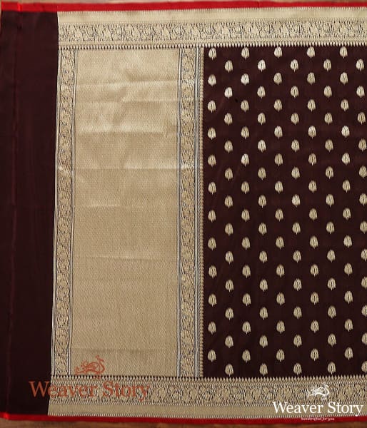 Handwoven_Coke_Brown_Banarasi_Dupatta_with_Bootis_WeaverStory_02