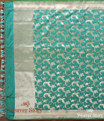 Handwoven_Banarasi_Jangla_Dupatta_in_Green_with_Meenakari_WeaverStory_02