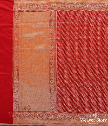 Handwoven_Red_Banarasi_Dupatta_Woven_with_Zari_WeaverStory_02