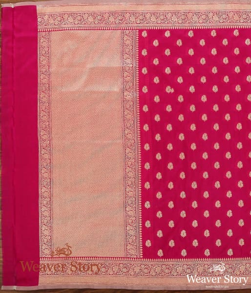 Handwoven_Pink_Banarasi_Katan_Georgette_Dupatta_with_Traditional_Motifs_WeaverStory_02