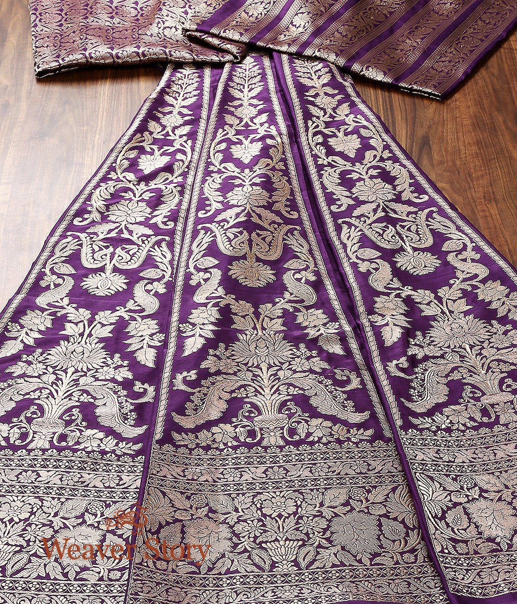 Handwoven_Purple_Banarasi_Lehenga_with_Traditional_Mehraab_Jaal_WeaverStory_03