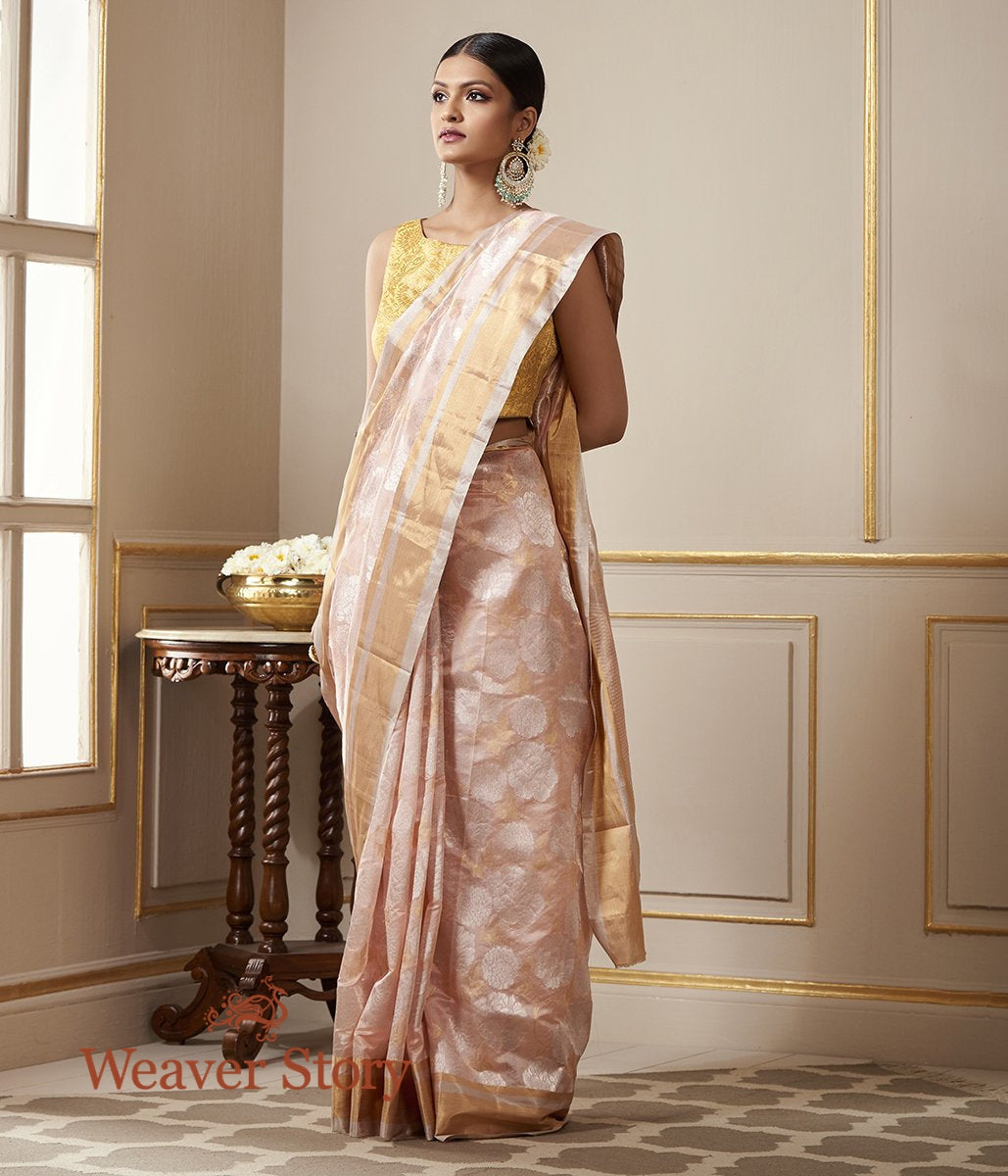 Handwoven_Soft_Pink_Chanderi_Silk_Saree_with_Gold_and_Silver_Zari_Floral_Jaal_WeaverStory_02