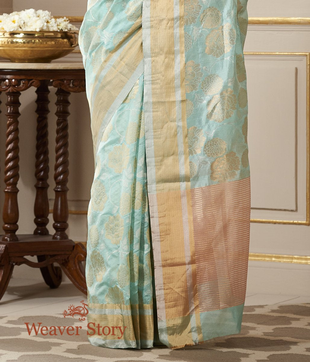 Handwoven_Light_Blue_Chanderi_Silk_Saree_with_Gold_and_Silver_Zari_Floral_Jaal_WeaverStory_04