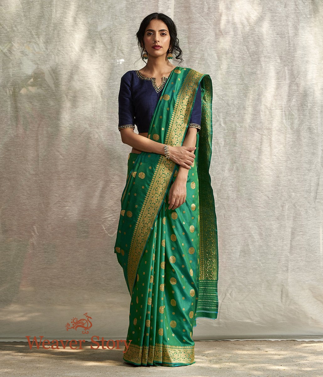 Handloom_Teal_Green_Banarasi_Saree_Woven_in_Ektara_Weave_WeaverStory_02