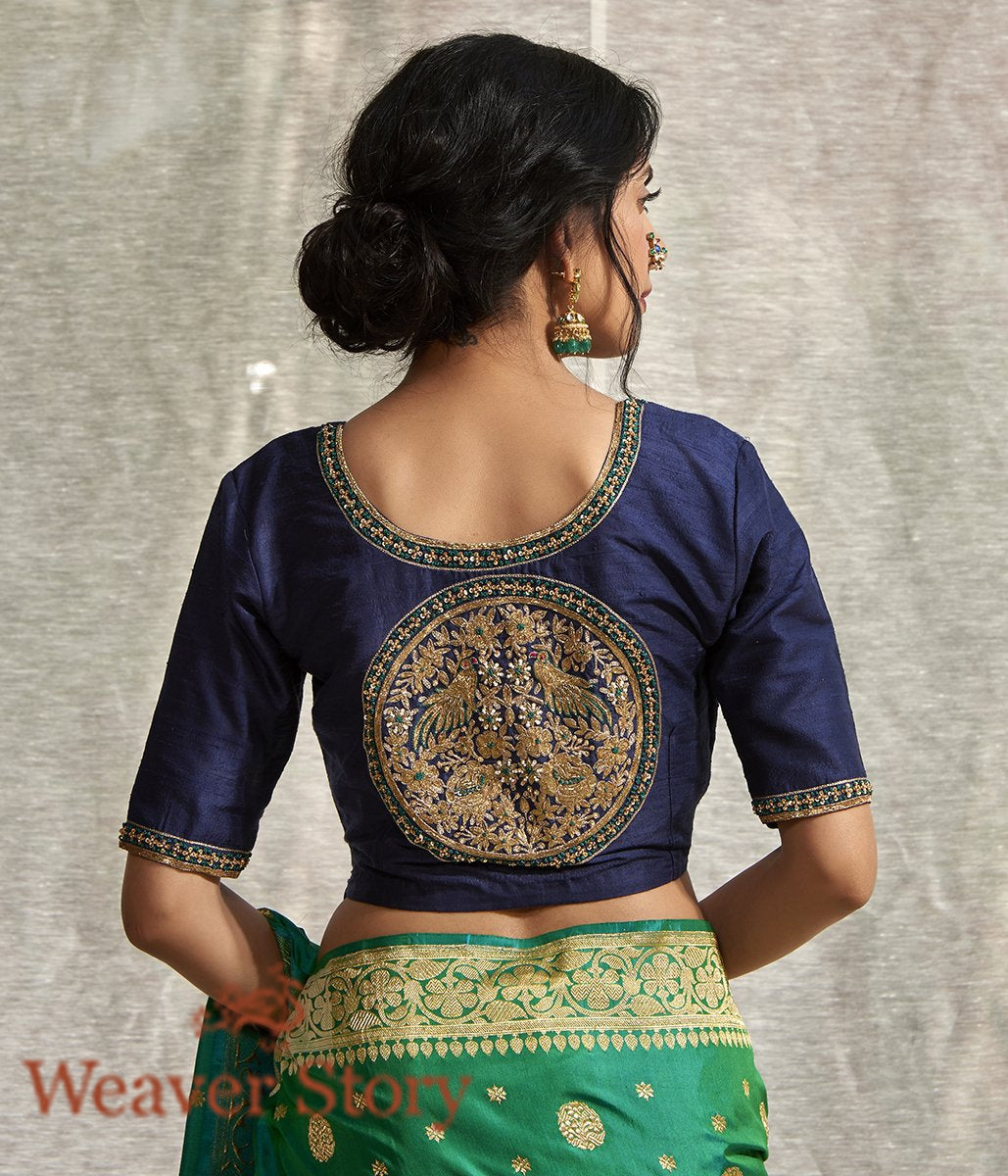 Blue_Zardozi_and_Sequins_Embroidery_Blouse_with_Boota_on_the_Back_WeaverStory_03
