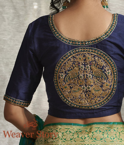 Blue_Zardozi_and_Sequins_Embroidery_Blouse_with_Boota_on_the_Back_WeaverStory_04