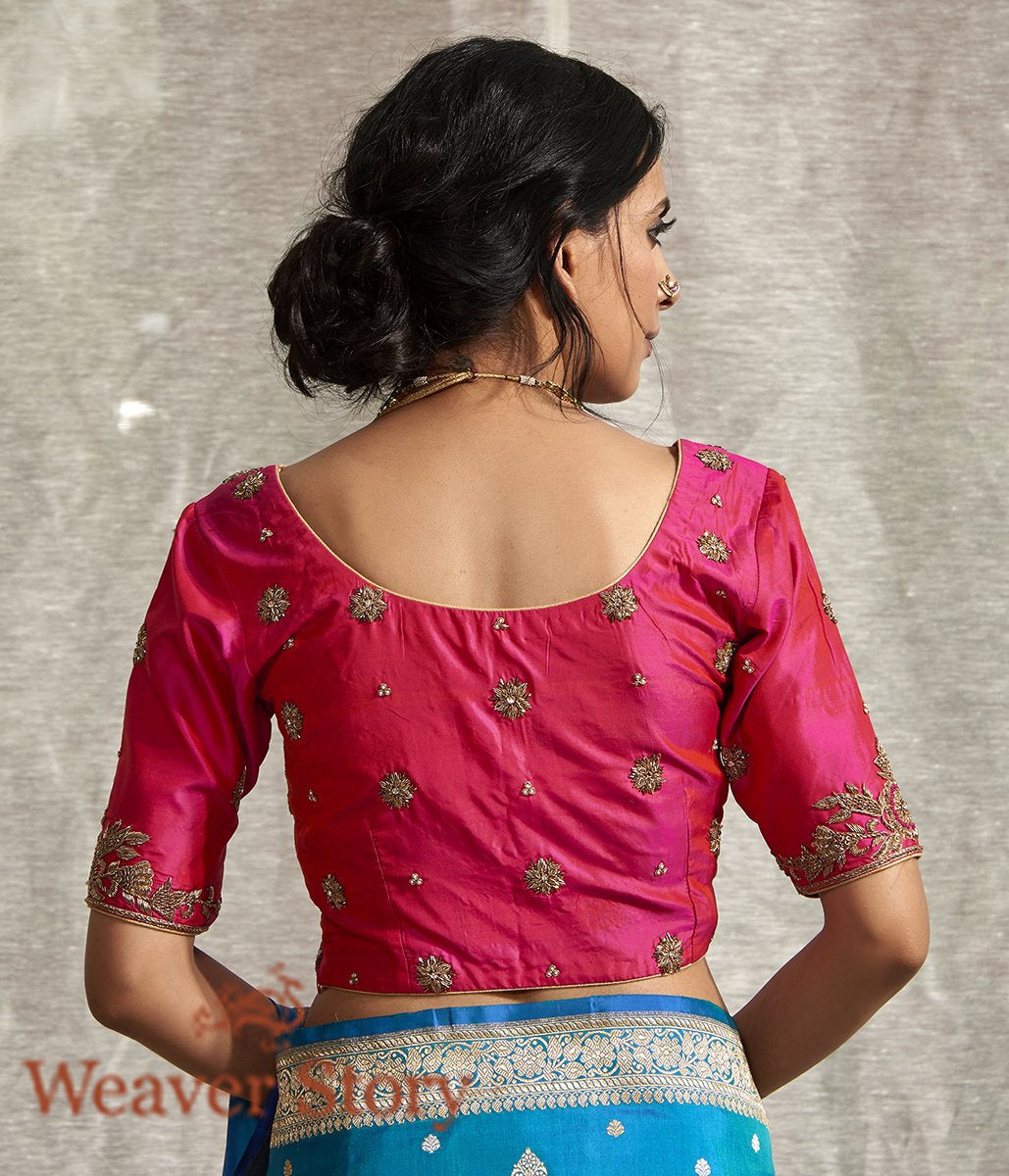 Fuschia_with_Bazuband_Embroidery_and_Booti_Blouse_WeaverStory_04