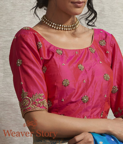 Fuschia_with_Bazuband_Embroidery_and_Booti_Blouse_WeaverStory_03