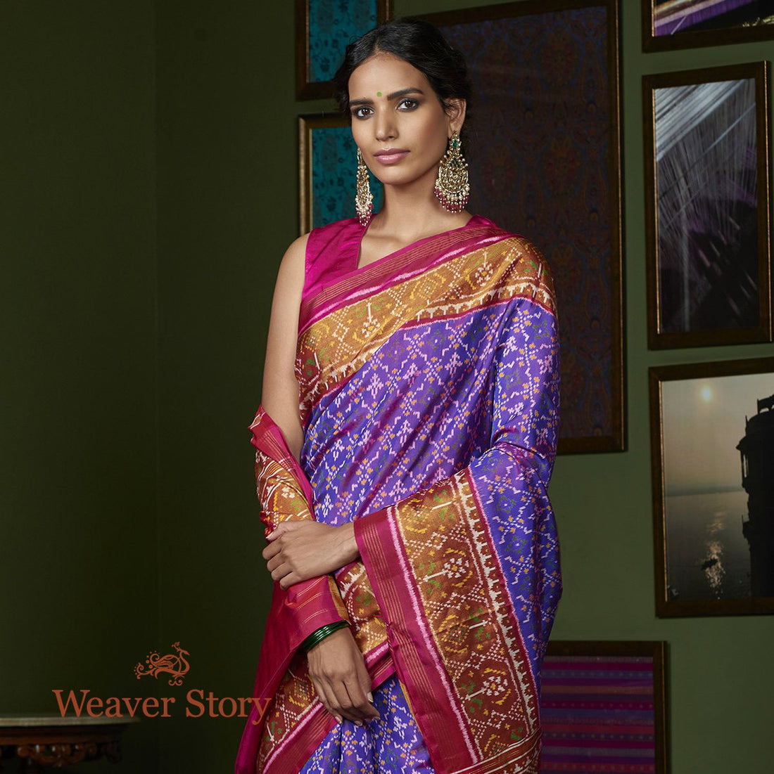 Handloom_Purple_and_Pink_Single_Ikat_Gujarat_Patola_Saree_WeaverStory_01