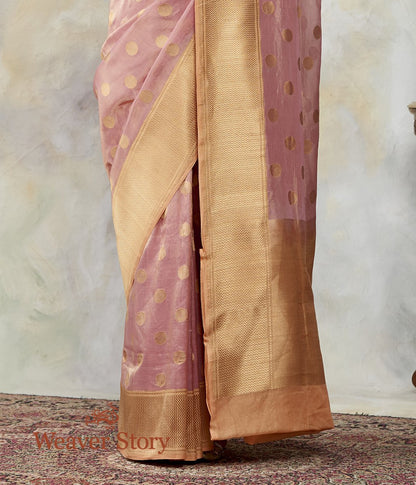 Handwoven_Pink_and_Gold_Cotton_Tissue_Banarasi_with_Zari_Polka_Bootas_WeaverStory_04