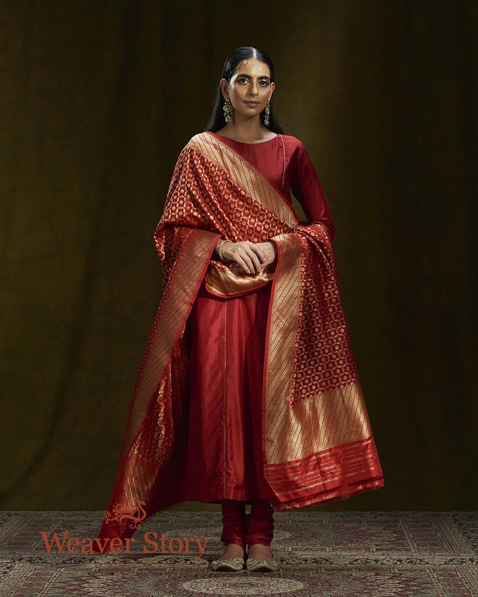 Designer Chanderi Silk Suit With Banarasi Dupatta