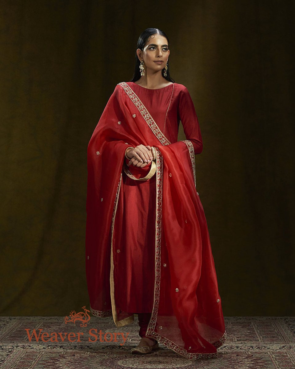 Red_Pure_Mulberry_Silk_Suit_Set_with_Zardozi_Dupatta_WeaverStory_01